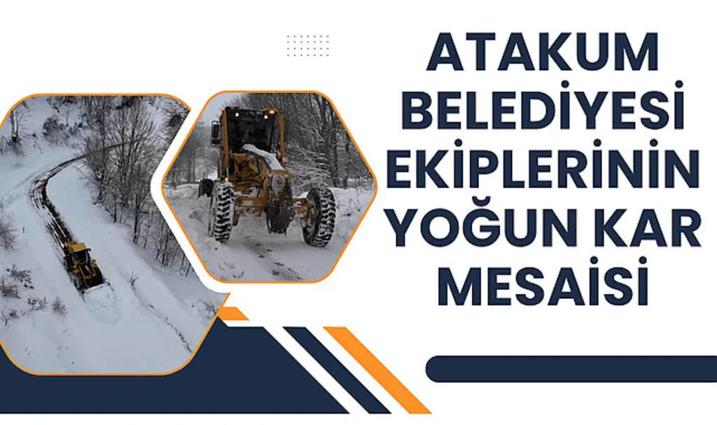 Atakum Belediyesi ekiplerinin yoğun kar mesaisi