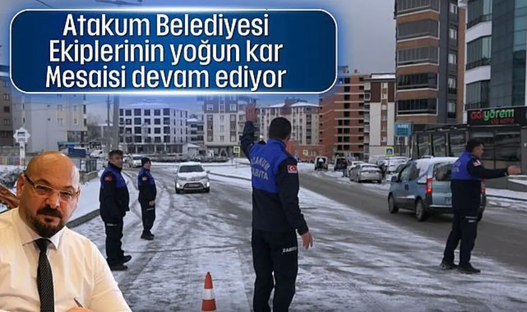 Atakum Belediyesi ekiplerinin yoğun kar mesaisi devam ediyor