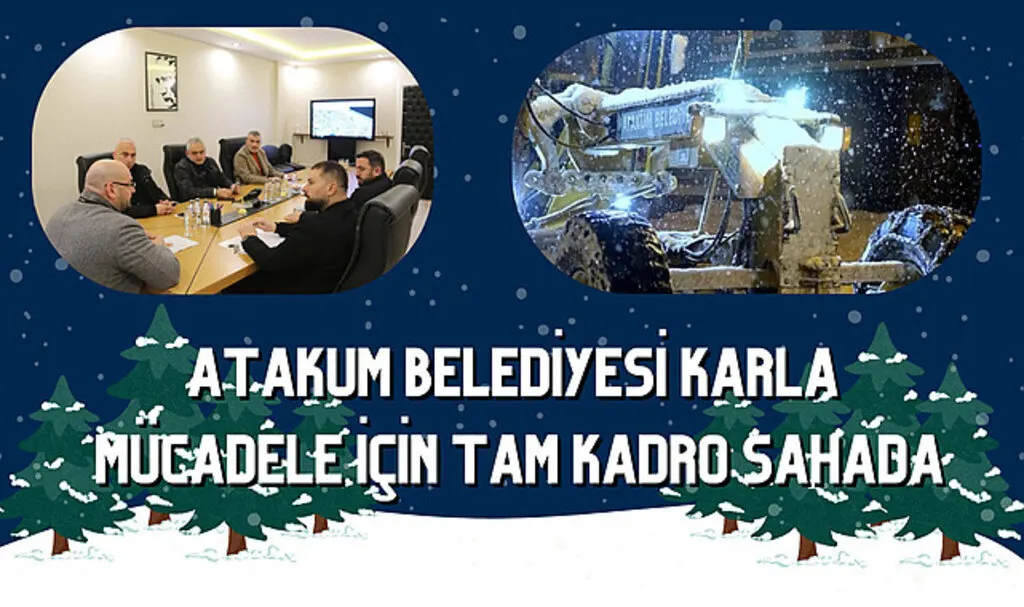 Atakum Belediyesi karla mücadele için tam kadro sahada