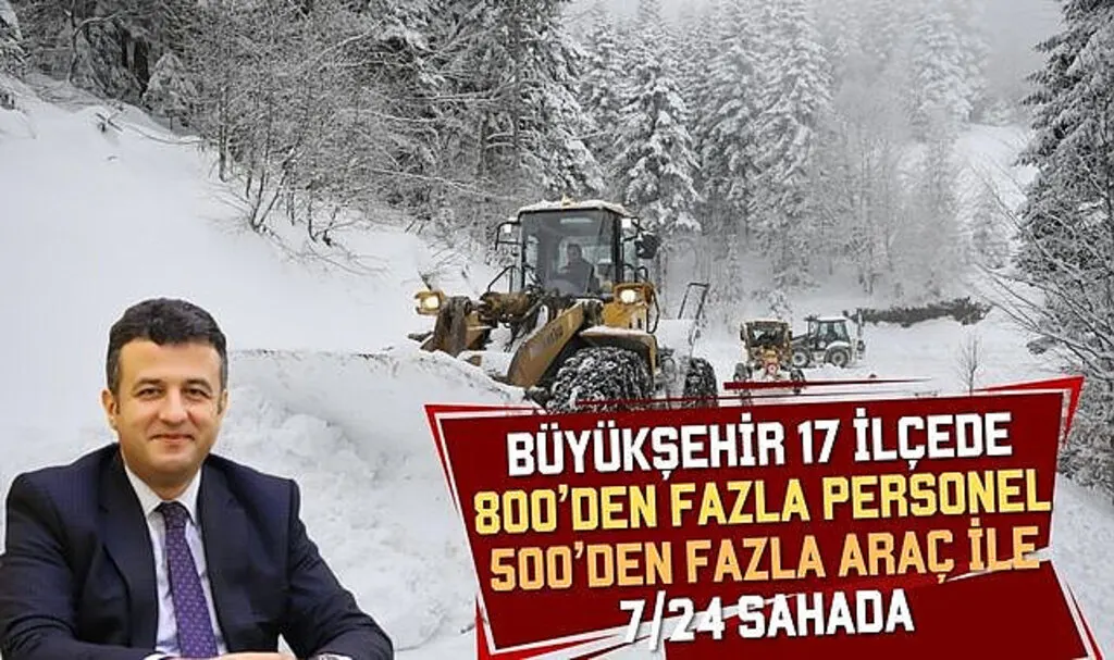 Büyükşehir Belediyesi 7-24 Kar Hizmetine Devam Ediyor