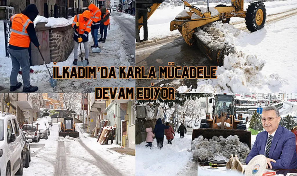İlkadım’da karla mücadele devam ediyor