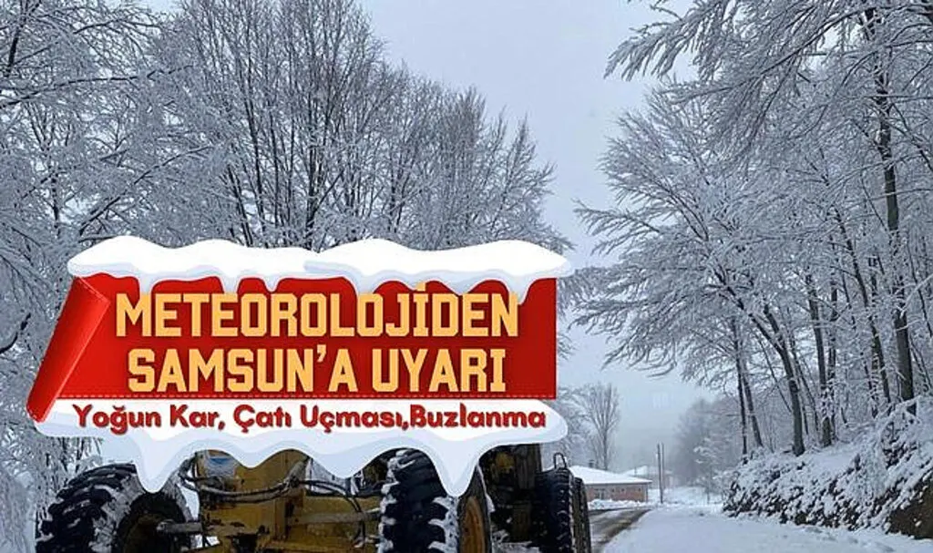 Samsun'a üst üste uyarı verildi Yoğun Kar çatı uçması ve don uyarısı