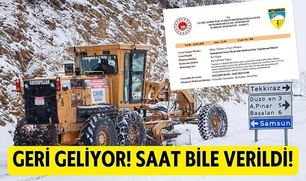 Samsun'a yoğun kar geliyor! Samsun için saat bile verildi!