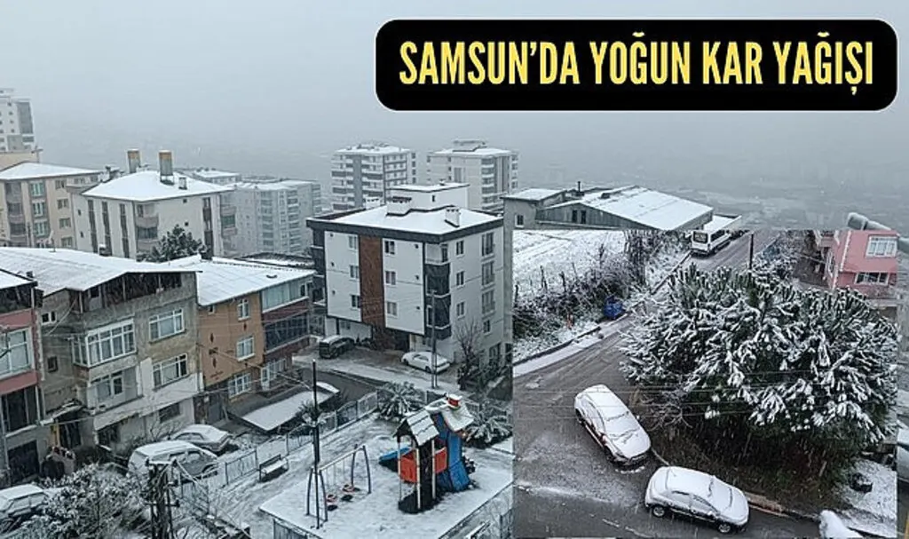 Samsun'da yoğun kar yağışı başladı Samsun Hava Durumu