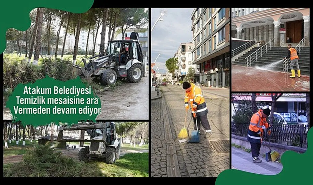 Atakum Belediyesi temizlik mesaisine ara vermeden devam ediyor
