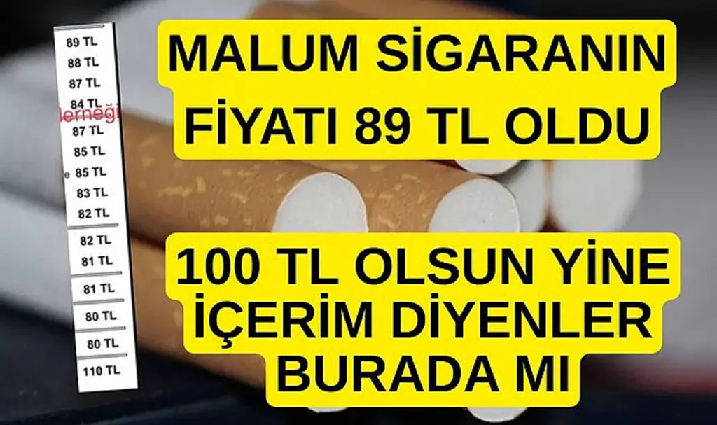 Sigaraya zam geldi malum sigara 89 TL oldu!