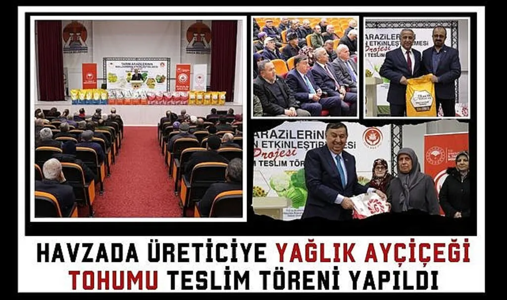 Havza'da Üreticiye Yağlık Ayçiçeği Tohumu Teslim Töreni Yapıldı