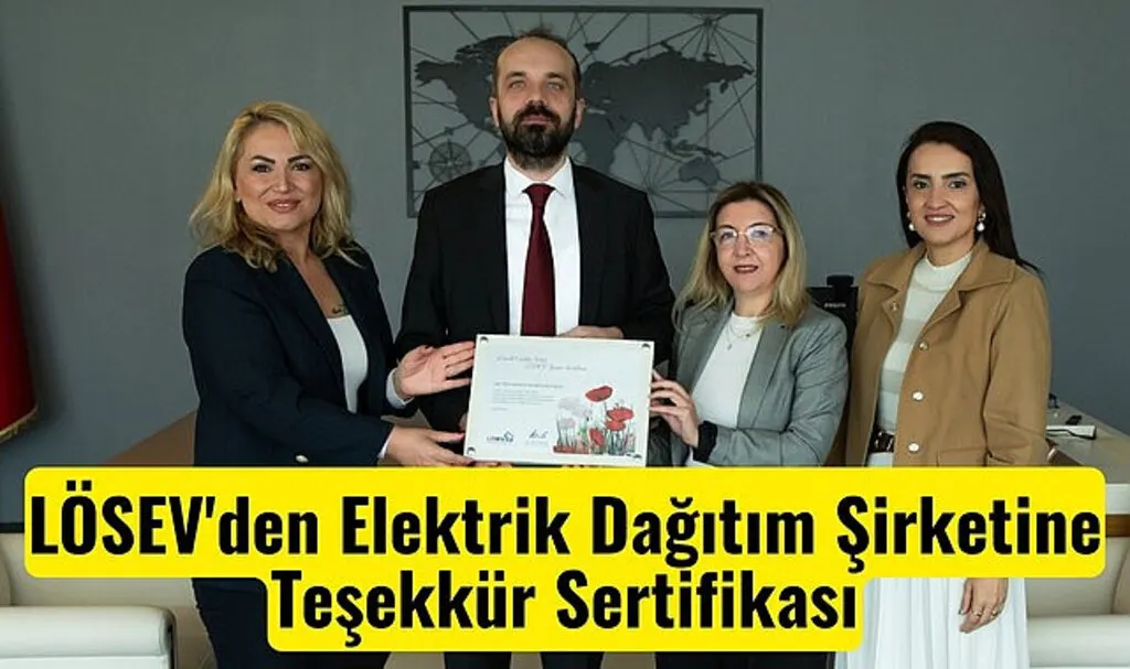LÖSEV'den YEDAŞ'a Teşekkür Sertifikası