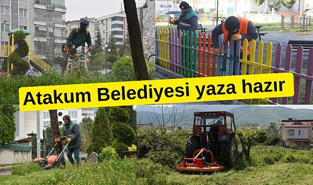 Ot canavarı Atakum'da yabani otları hızlı ve seri şekilde temizliyor!