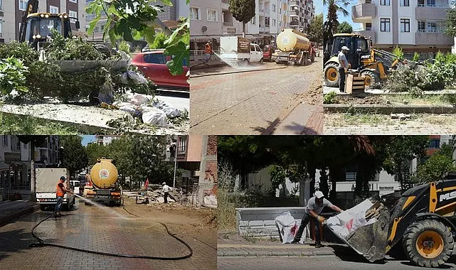 Atakum Belediyesi ekiplerinin yoğun temizlik mesaisi 
