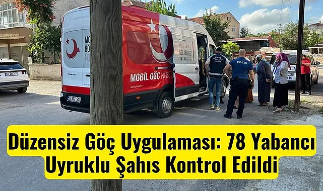 Samsun'da Mobil Göç Aracıyla Yabancı Uyruklu Şahıslar Kontrol Edildi
