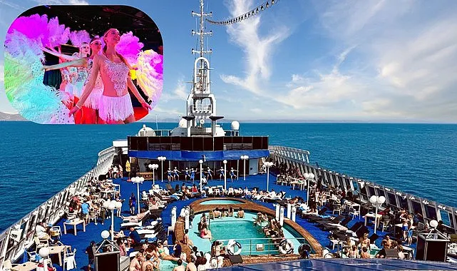 Yüzen eğlence merkezi Miray Cruises de dans gösterileri