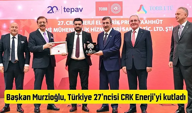 Başkan Murzioğlu Türkiye 27'ncisi Samsunlu firma CRK Enerji'yi kutladı