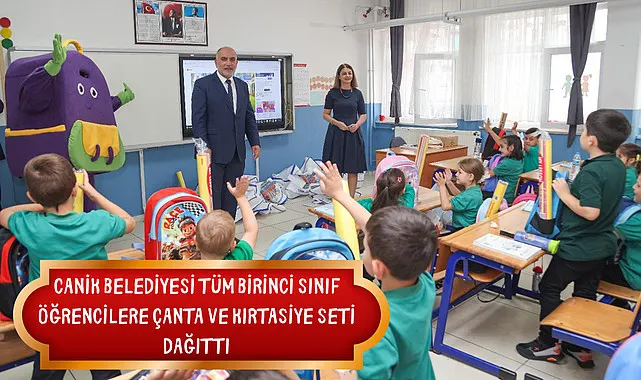 Canik Belediyesi tüm birinci sınıf öğrencilere çanta ve kırtasiye seti dağıttı