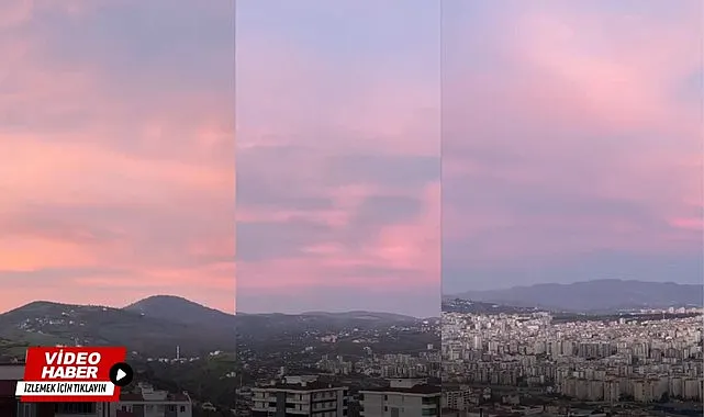 Samsun'da gökyüzü pembe bulutlarla renklendi