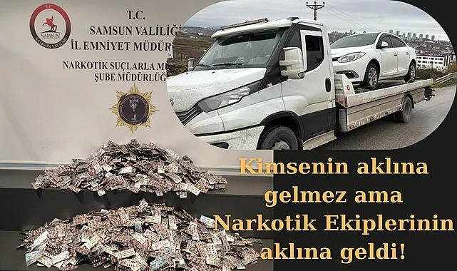 Samsun'da arızalı araç görünümü verdiler, Narkotik Ekiplerinden kaçamadılar