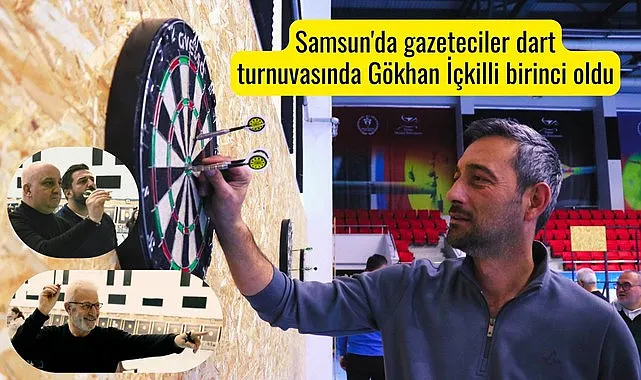 Samsun'da gazeteciler dart turnuvasında Gökhan İçkilli birinci oldu