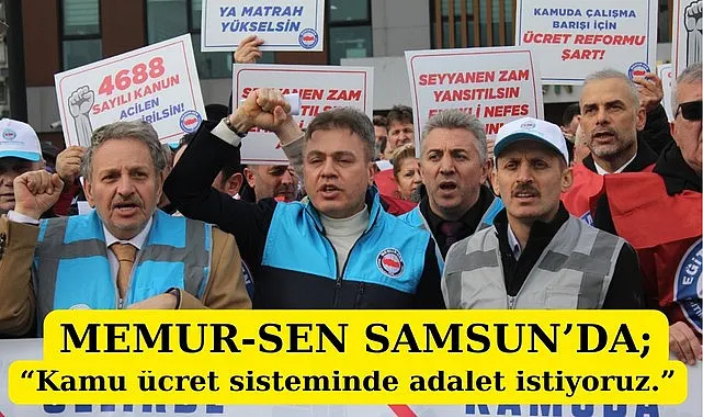 Samsun'da Memur-Sen ilk maaş ödeme gününde Samsun Vergi Dairesi önünde eylemde!