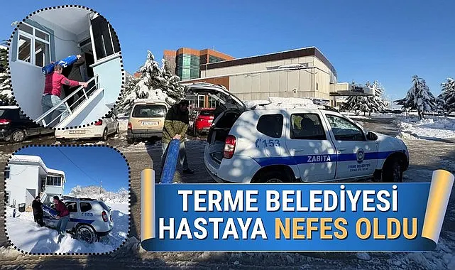 Terme Belediyesi Yoğun Karda Hastaya Nefes Oldu