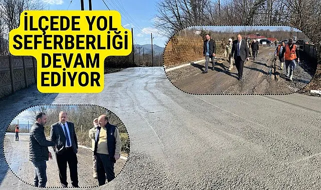 Salıpazarı'nda yol seferberliği devam ediyor