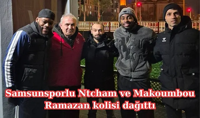 Samsunsporlu Ntcham ve Makoumbou Ramazan kolisi dağıttı