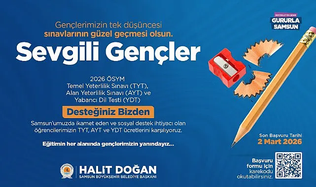 YKS, TYT, AYT ve YDT başvuru ücretleri Samsun Büyükşehir Belediyesi'nden