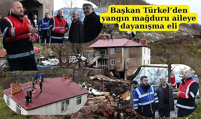 Atakum Belediyesi'nden evi yanan aileye dayanışma eli