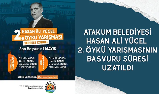 Atakum Belediyesi Hasan Ali Yücel 2. Öykü Yarışması’nın başvuru süresi uzatıldı