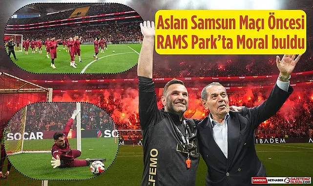 Galatasaray Samsunspor maçı hazırlıklarını RAMS Park'ta taraftarı önünde yaptı!