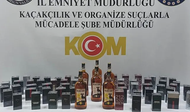 Samsun'da kaçak parfüm ve içki operasyonu