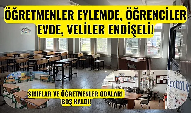 Samsun'da öğretmenler eylemde, öğrenciler evde, veliler kaygılı!