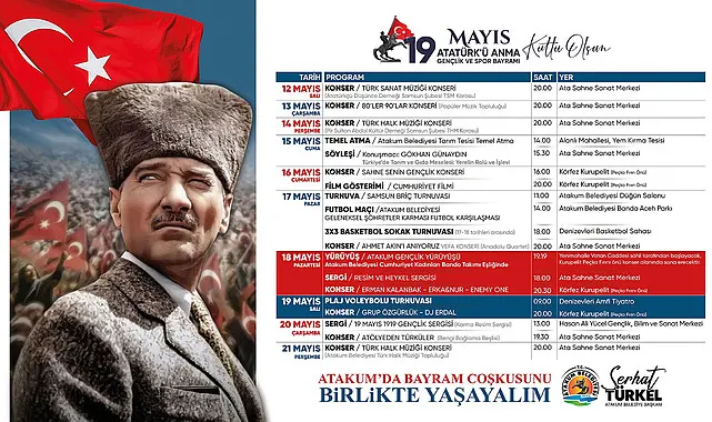 Atakum Belediyesi 19 Mayıs coşkusunu kentin bir dört tarafına taşıyor