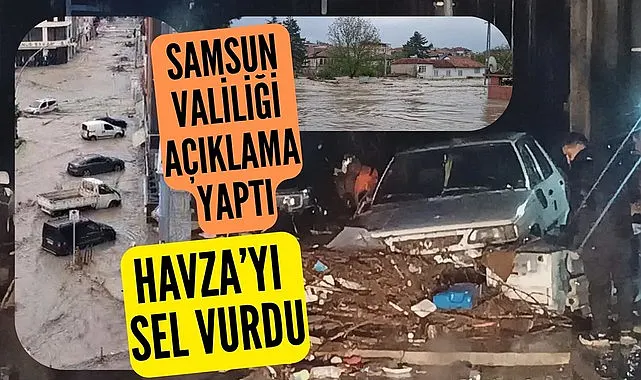 Samsun'da sağanak alarmı Havza'da Hacı Osman Deresi taştı sel oldu!