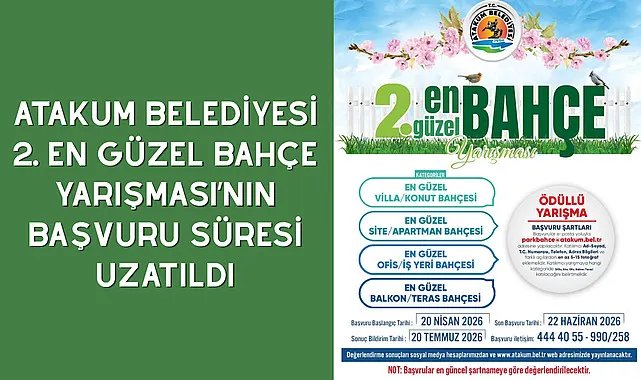 Atakum Belediyesi 2. En Güzel Bahçe Yarışması’nın başvuru süresi uzatıldı