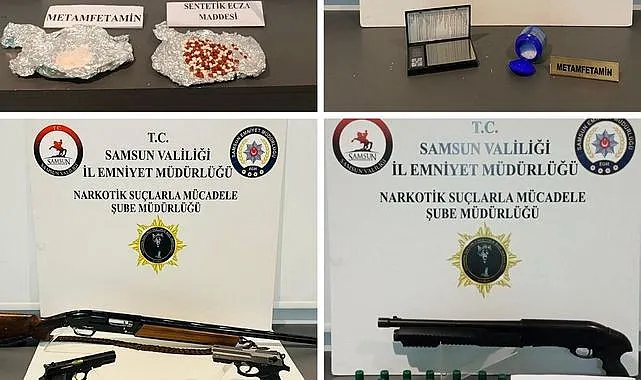 Samsun'da uyuşturucu ve ruhsatsız silahlar ele geçirildi