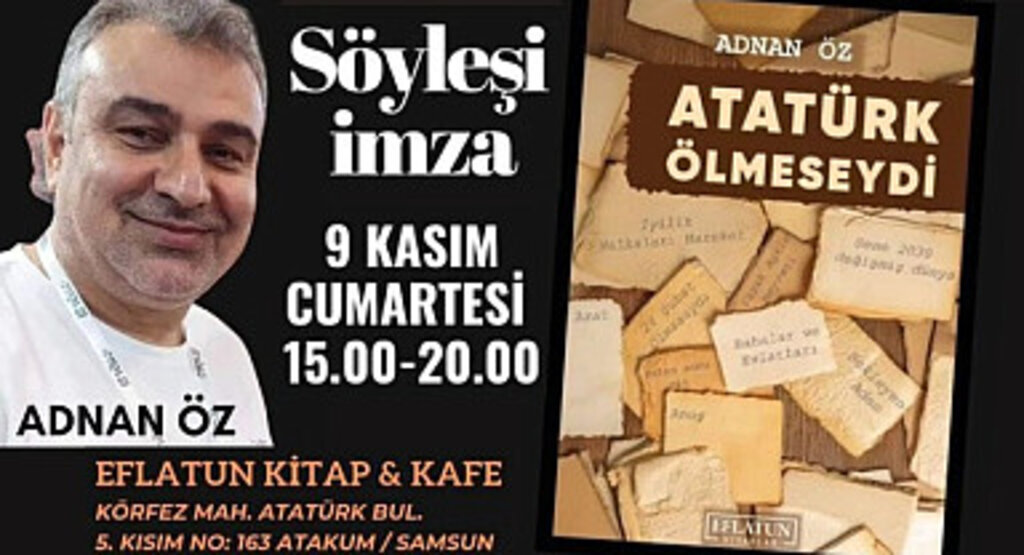 Adnan Öz yeni kitabı için söyleşi ve imza günü yapıyor