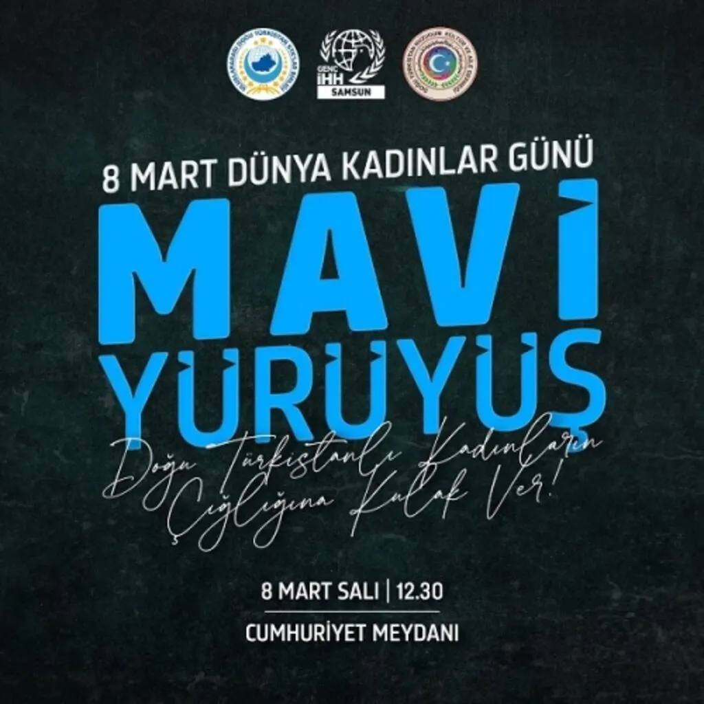 Doğu Türkistanlı Kadınlara Ses Verin! Samsun Etkinlik, Samsun Yürüyüş