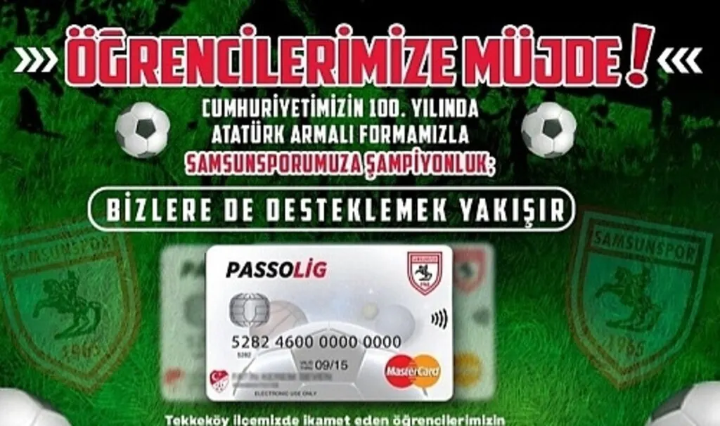 Tekkeköy Belediyesi'nden öğrencilere passolig desteği!