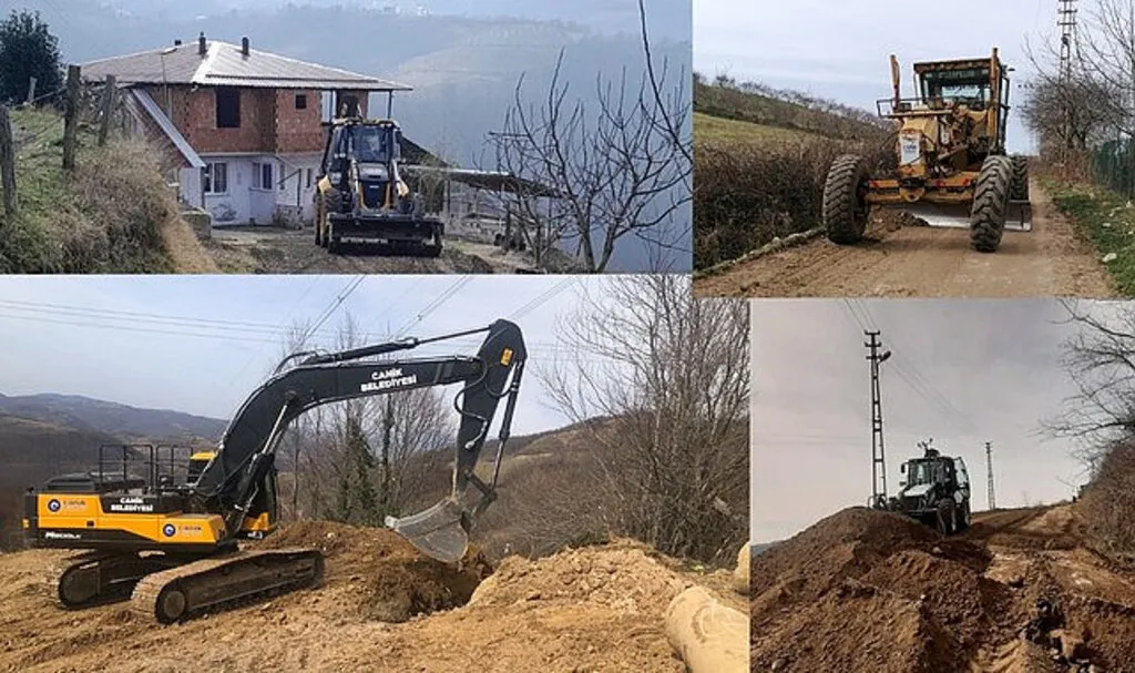 Canik Belediyesi'nden Kırsal Mahallelerde yol çalışması