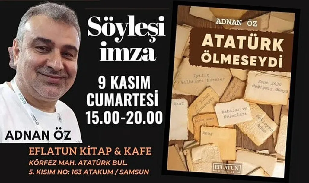 Adnan Öz yeni kitabı için söyleşi ve imza günü yapıyor