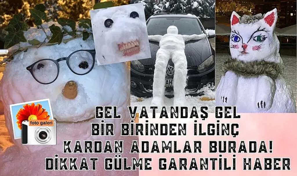 Samsun'da Kar Sanata Dönüştü: Birbirinden İlginç Kardan Adamlar
