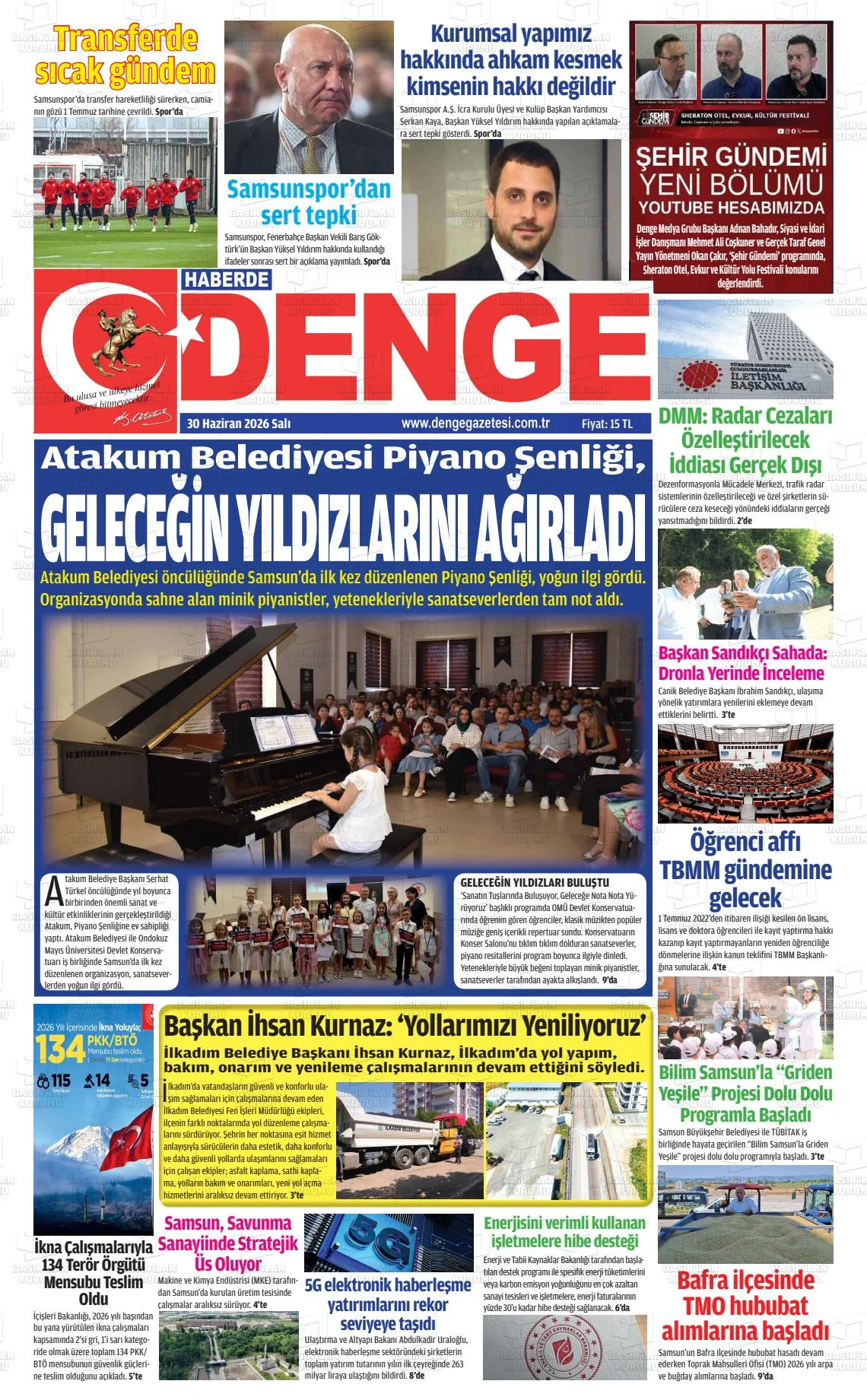 Samsun Gündemi 30 Haziran Salı Samsun Yerel Gazeteleri - Fotoğraf 3