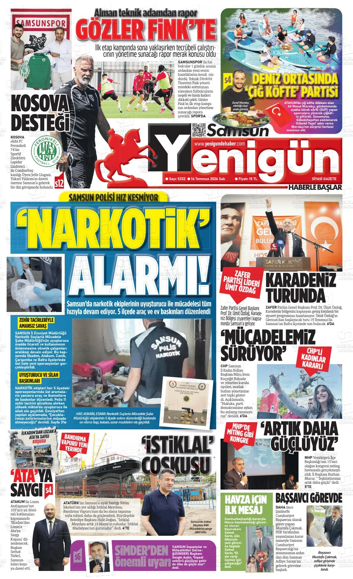 Samsun Yerel Gazeteleri Gündemi 14 Temmuz Salı - Samsun Gazete Manşetleri - Fotoğraf 5