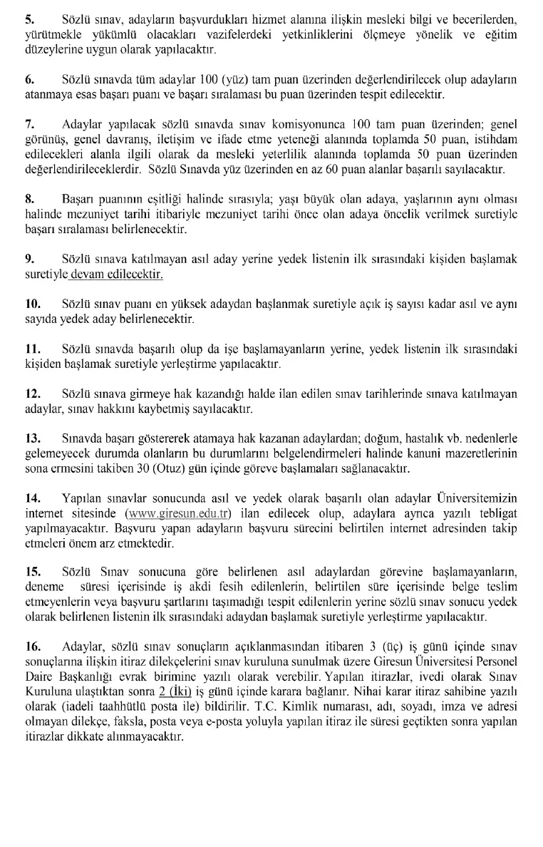 Giresun Üniversitesi sürekli işçi ve sözleşmeli personel alacak! Başvurular bugün başladı - Fotoğraf 3