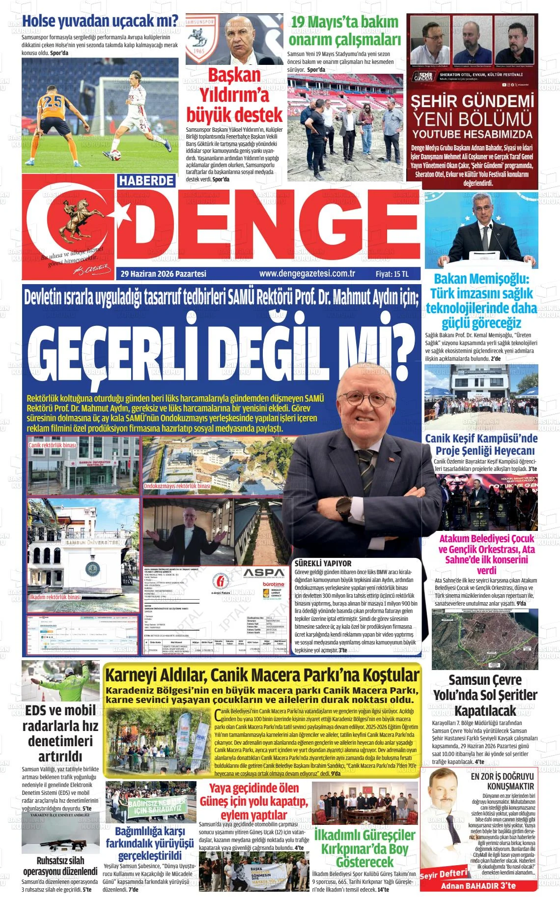 Samsun Yerel Gazetelerinde Bugünün Gündemi - 29 Haziran Pazartesi - Fotoğraf 2