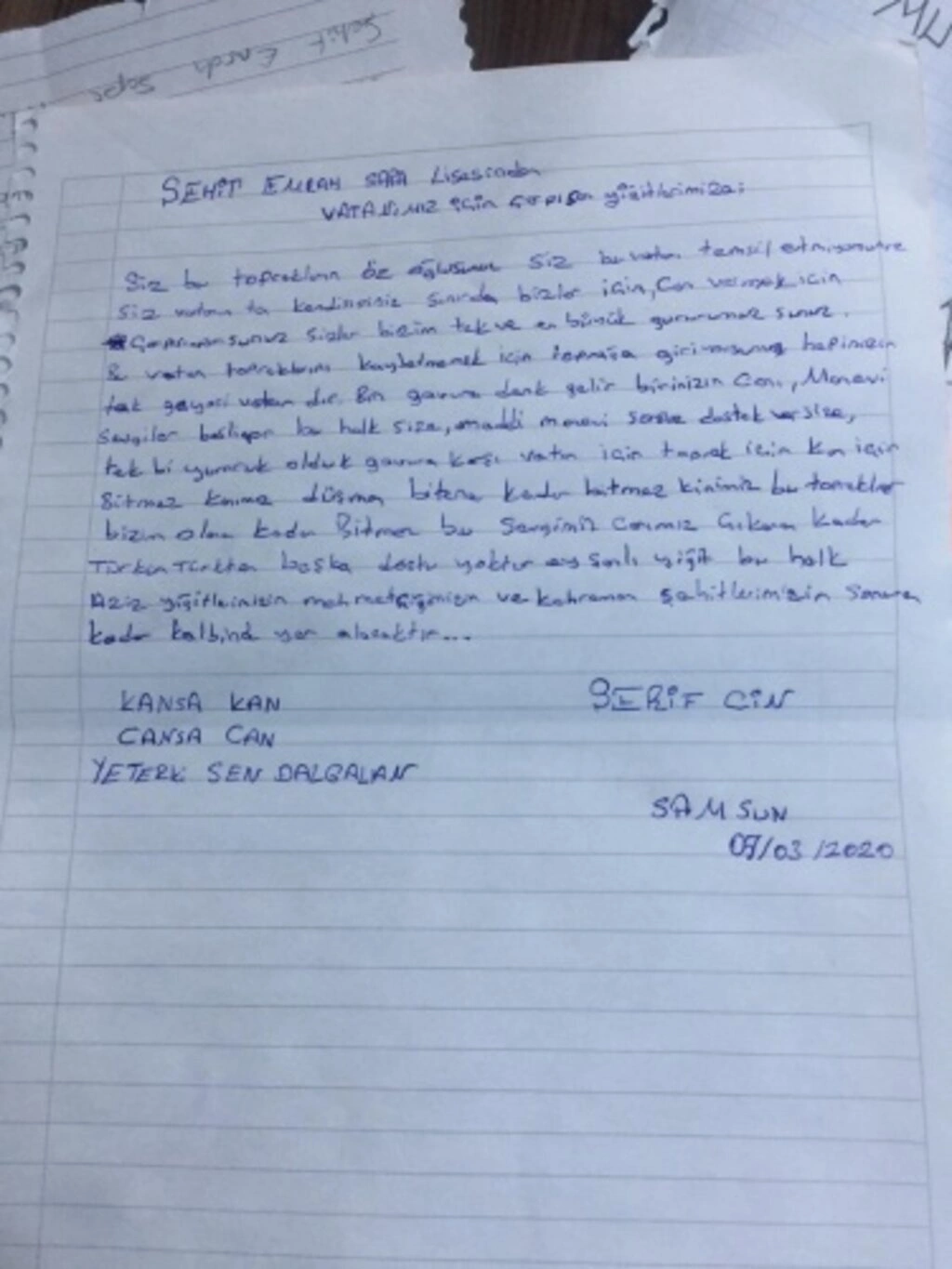 Atakum'dan İdlib'deki Mehmetçiğimize destek mektupları - Resim 5