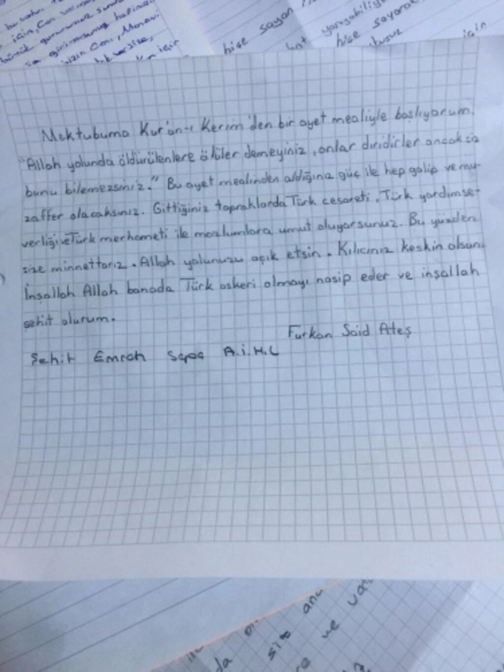 Atakum'dan İdlib'deki Mehmetçiğimize destek mektupları - Resim 6