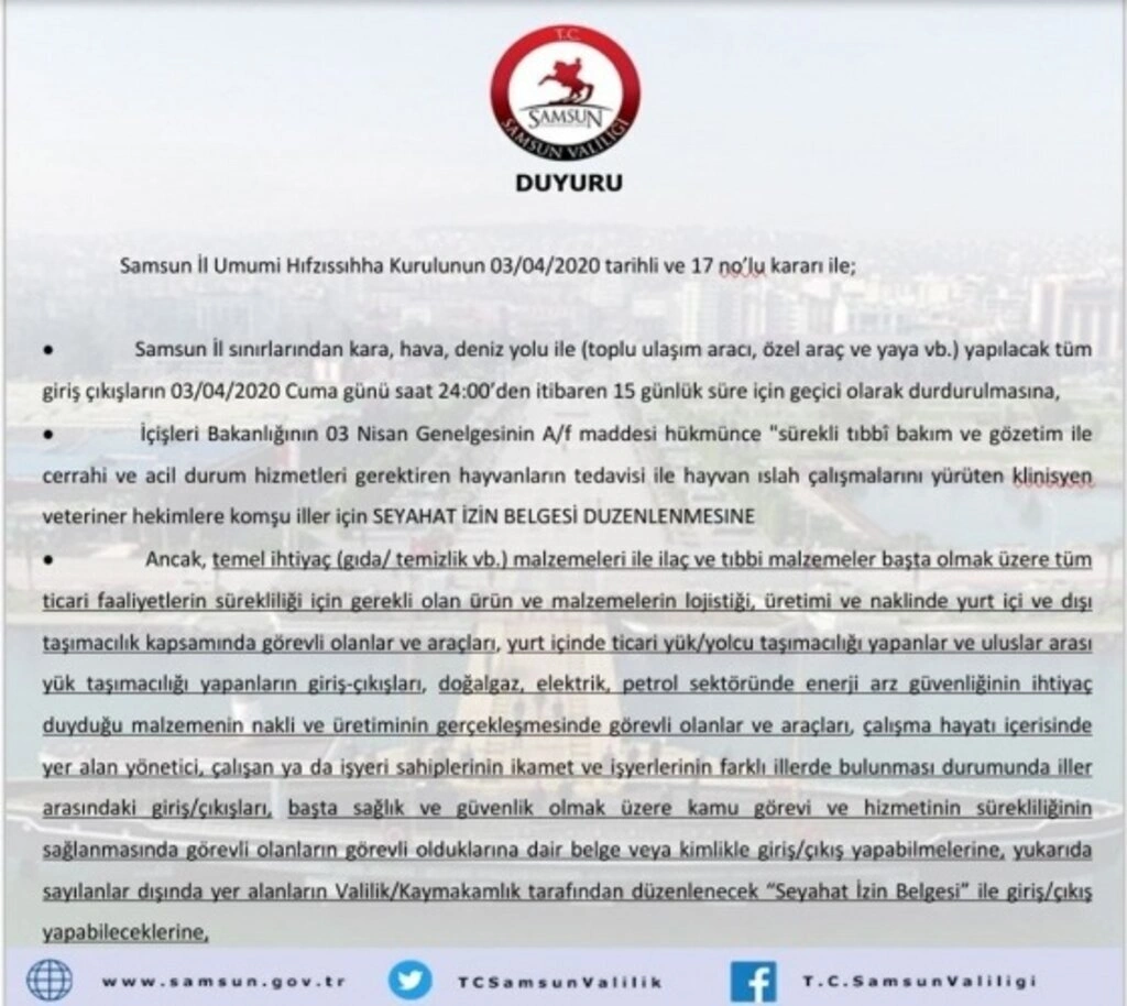 Samsun İl Pandemi Kurulu Toplandı, işte alınan kararlar! - Resim 3