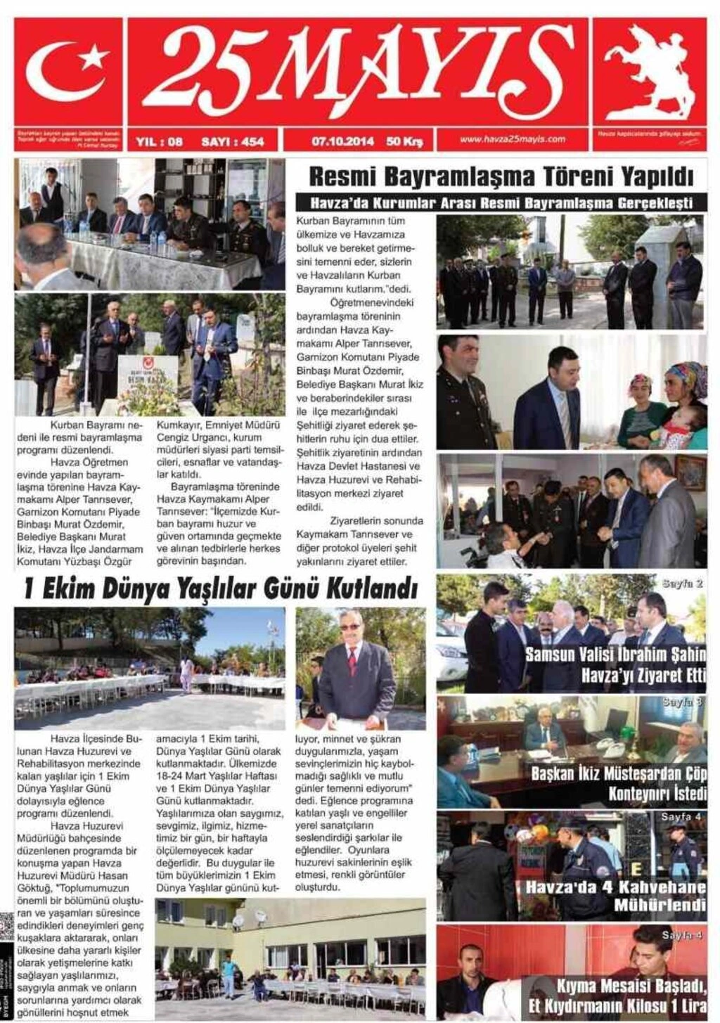 8 Ekim Samsun'un yerel gazeteleri - Resim 1