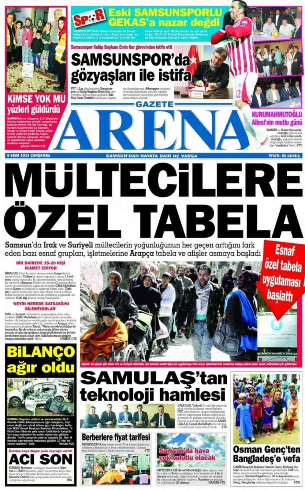 8 Ekim Samsun'un yerel gazeteleri - Resim 2